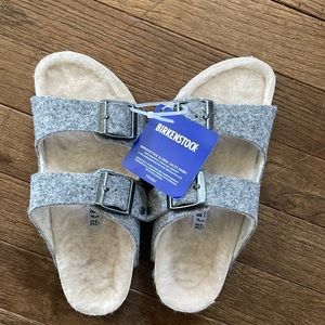 Gray Birkenstock sandals for kids